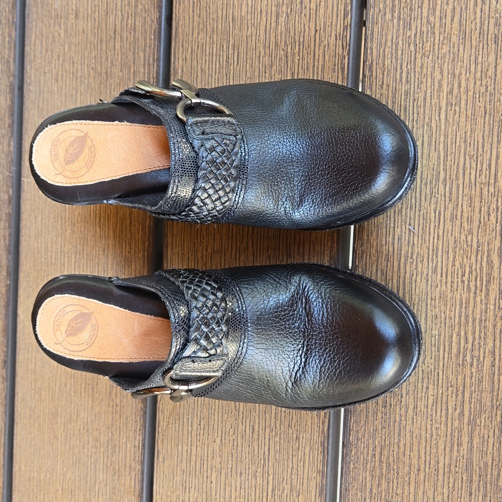 Black Heeled Mules